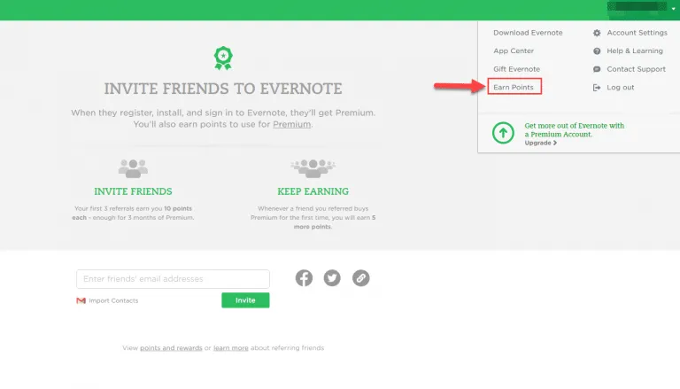 Evernote program screenshot 1