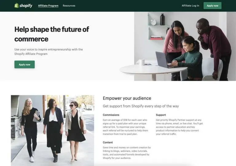 Shopify program screenshot 1