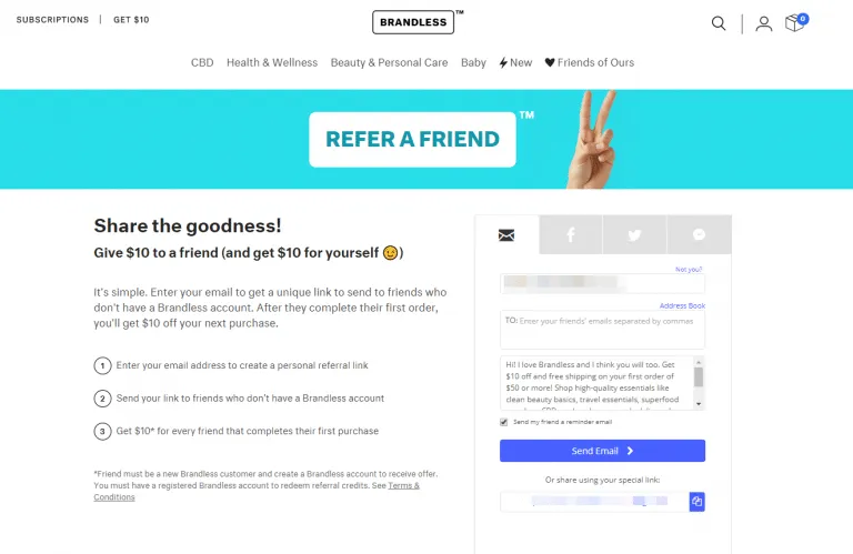 Brandless program screenshot 1