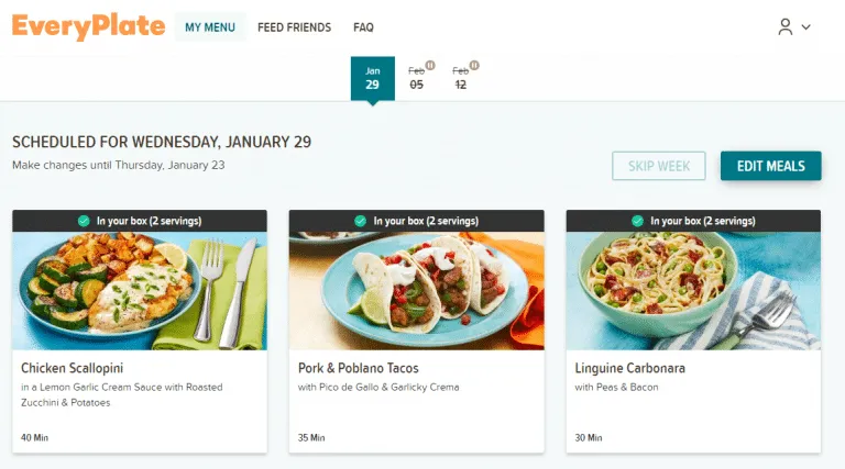 Everyplate program screenshot 1