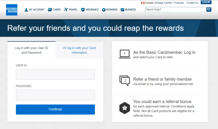 American Express program screenshot 2