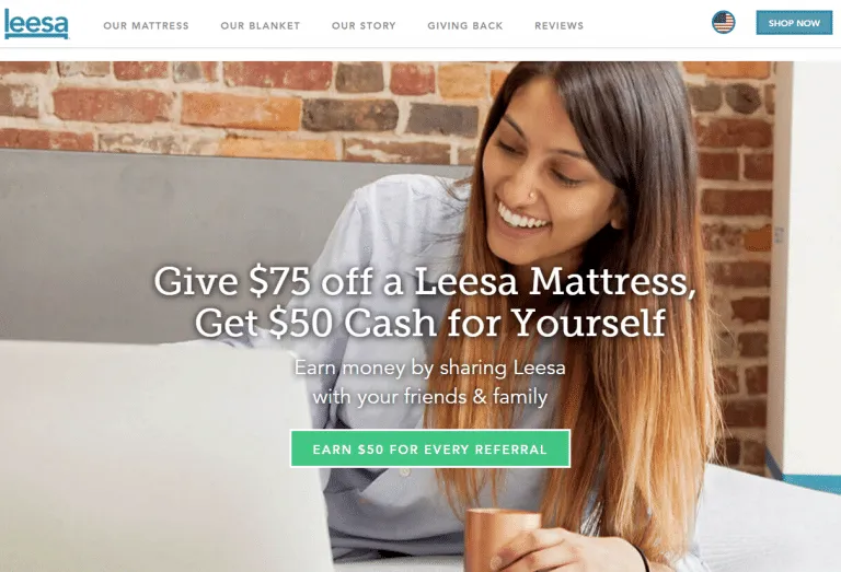 Leesa Mattress program screenshot 2
