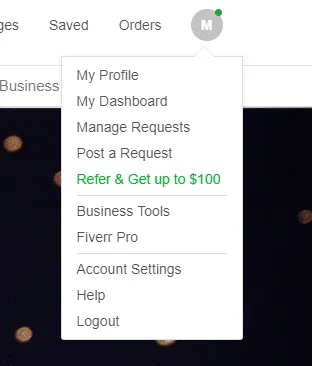 Fiverr program screenshot 2