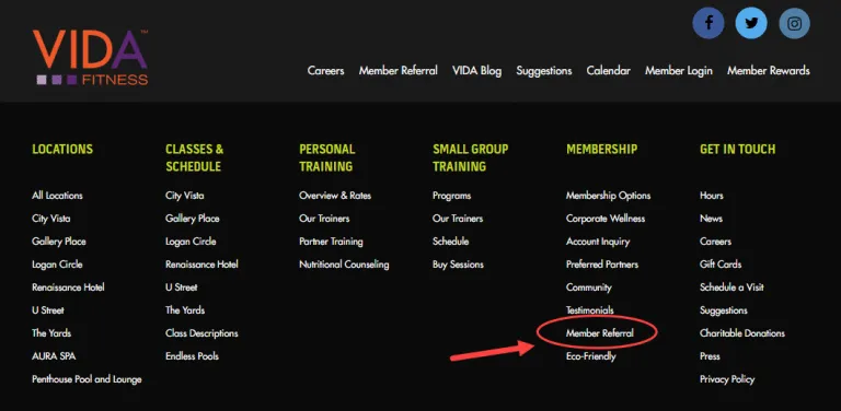 Vida Fitness program screenshot 2