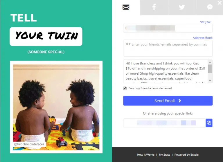 Brandless program screenshot 2