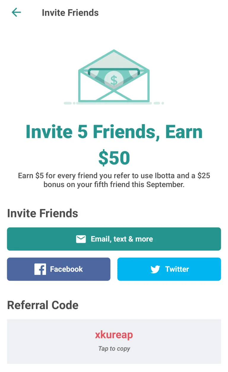 Ibotta program screenshot 2