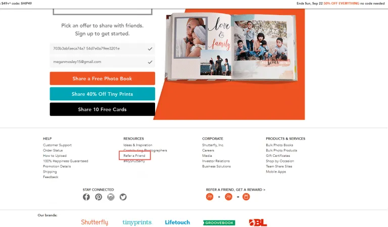 Shutterfly program screenshot 3