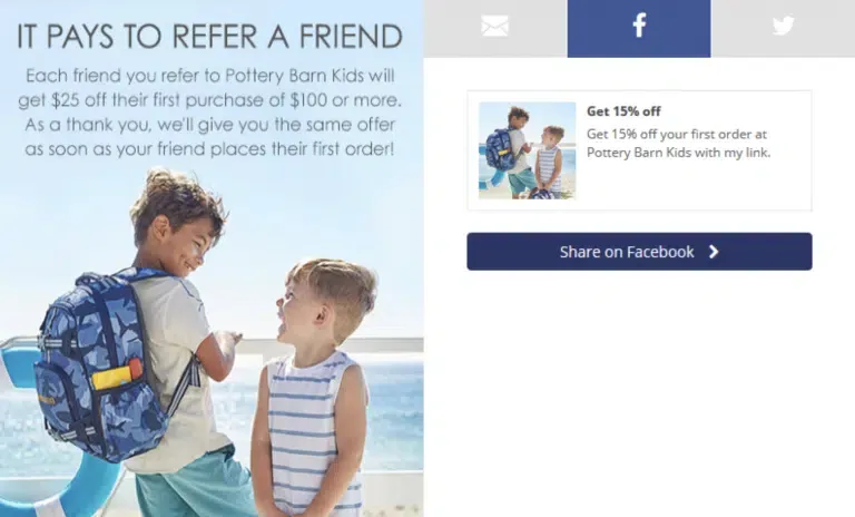 how to ask for referrals: pottery barn kids