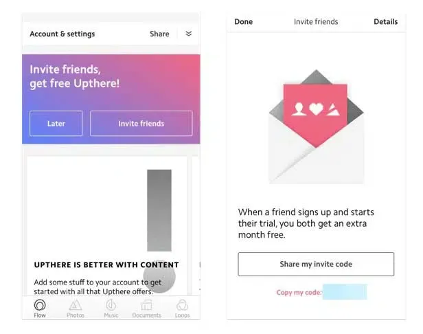 upthere mobile referral program