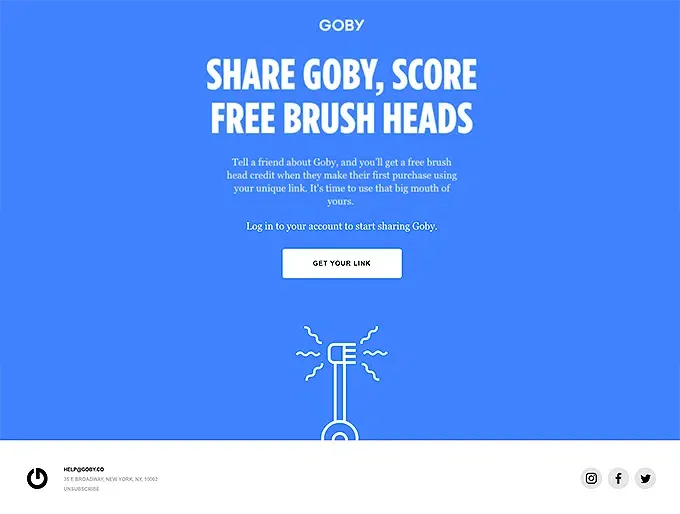goby referral program email
