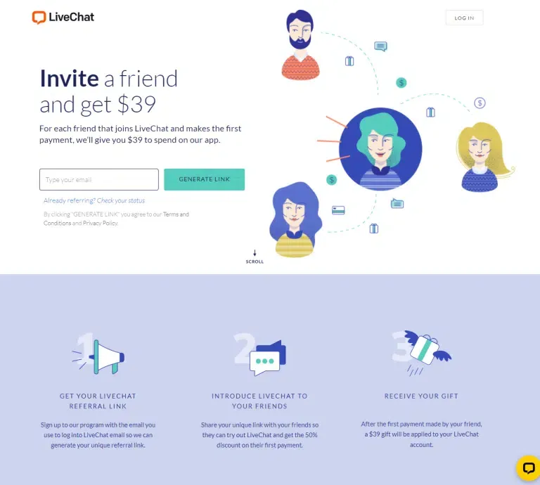livechat referral program