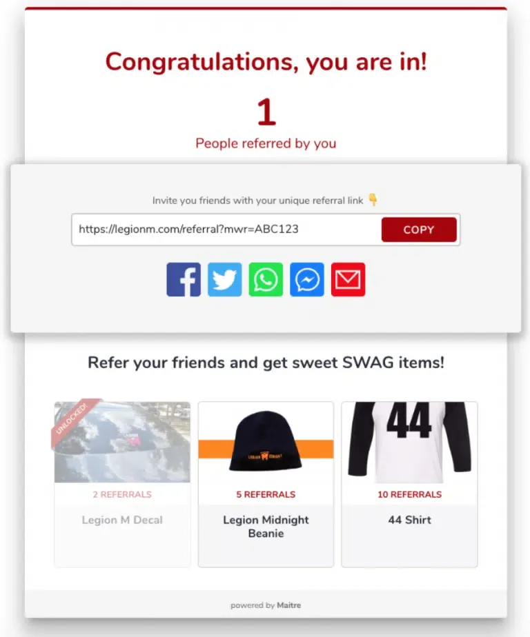 customer referral interface. online customer referral program. diy referral interface. user-friendly referral software program. loyal customer program.