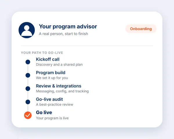 Referral Rock advisor-led setup services