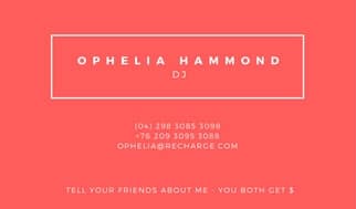 ophelia hammond refer a friend card