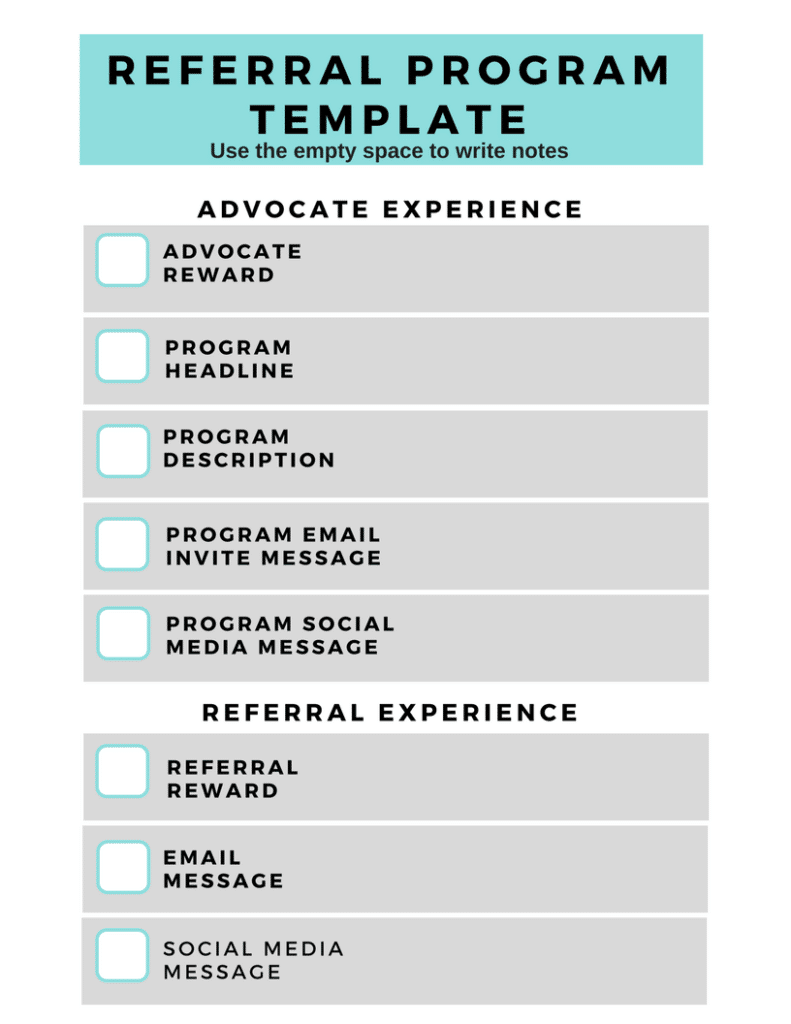 referral template checklist