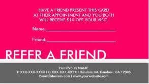 present a refer a friend card