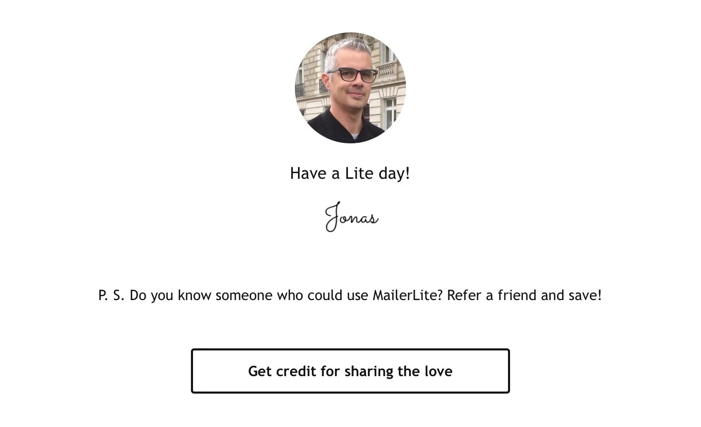 mailerlite referral email signature