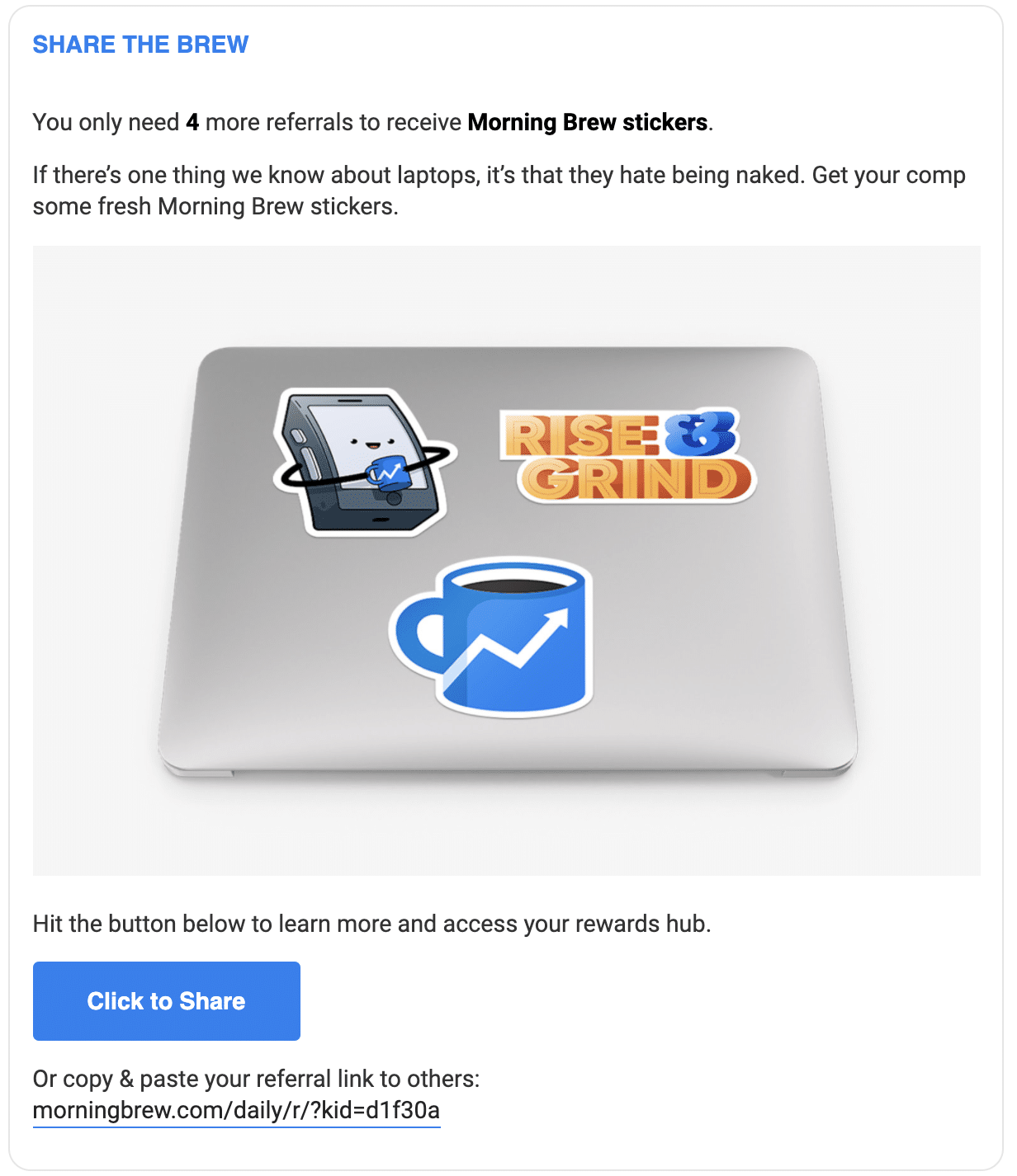 morning brew referral code example