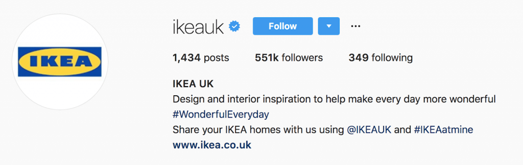 ikea profile page