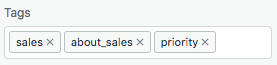An example of tags on a customer support platform