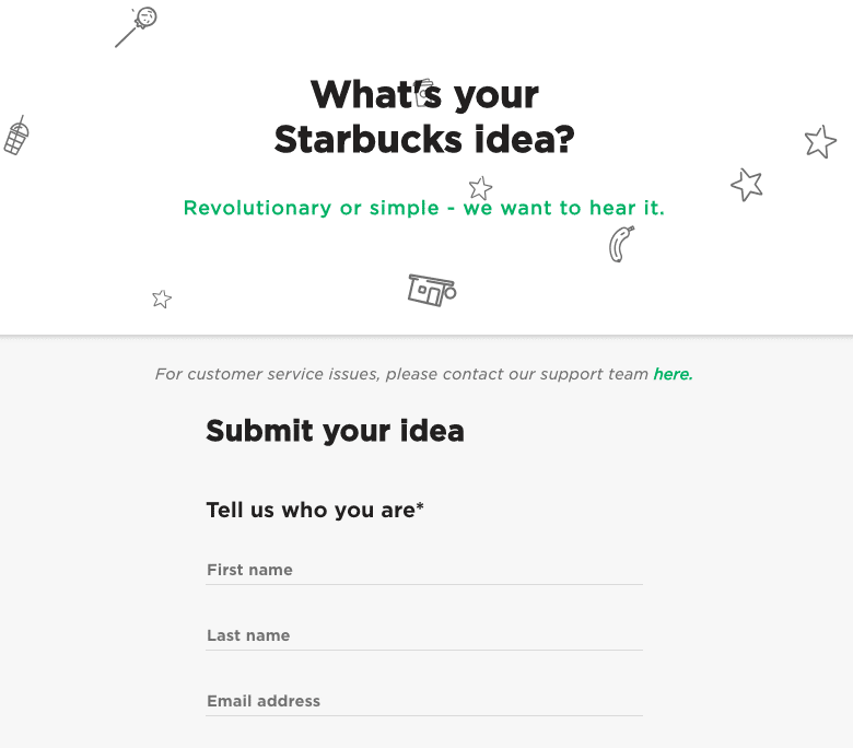 Feedback creates innovative opportunities with Startbucks Idea submission example