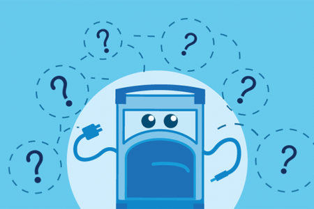 Referral Rock character surrounded by questions marks and a confused face