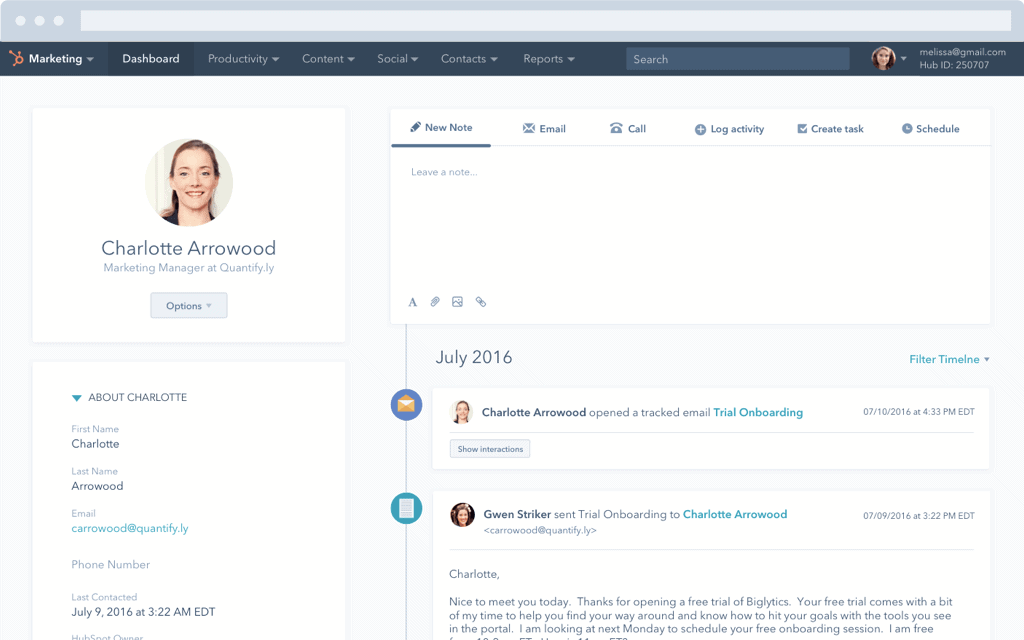 hubspot crm screenshot