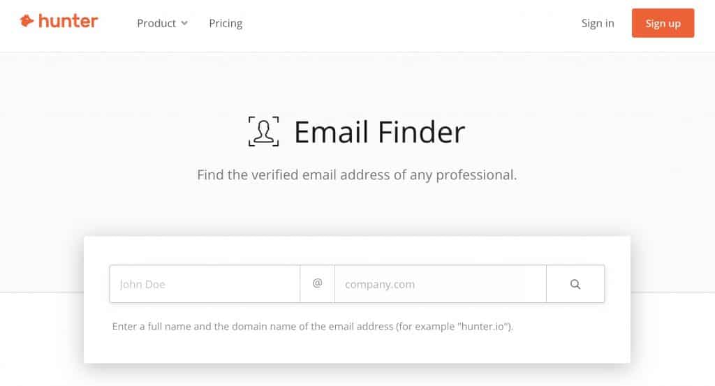 hunter email finder