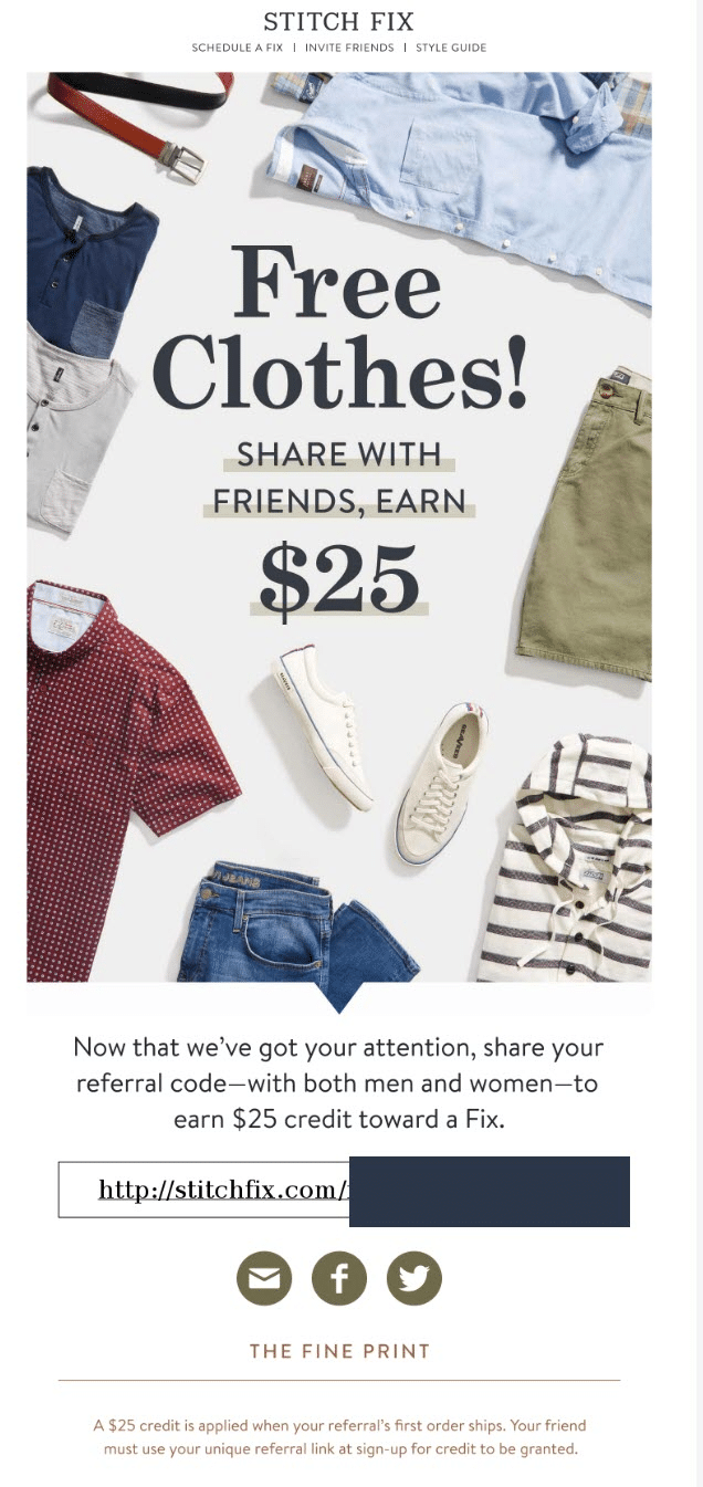 Stitch Fix referral email