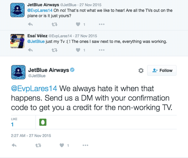 jetblue airways social media