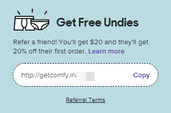 Negative Underwear Referral Code - Get a $20 discount voucher off