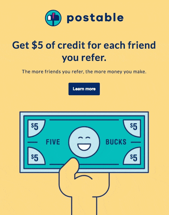 Postable refer a friend email