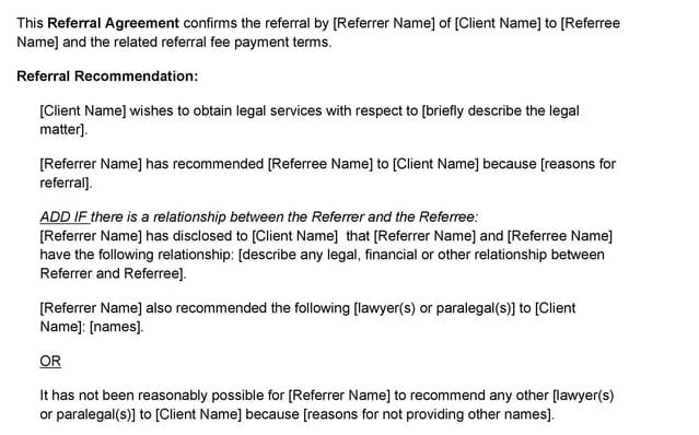 referral agreement example