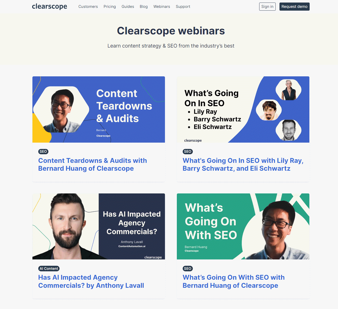 clearscope webinars