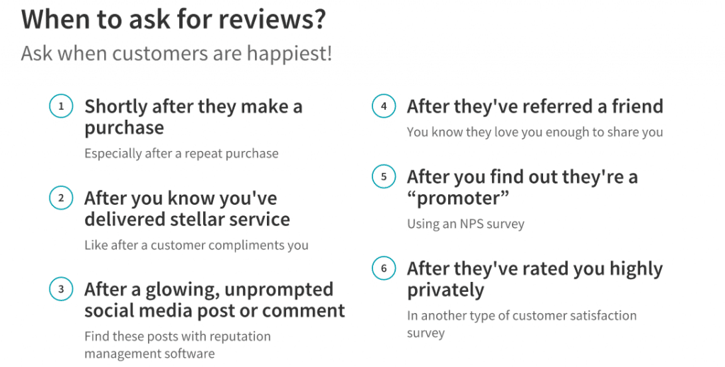 when to ask for reviews