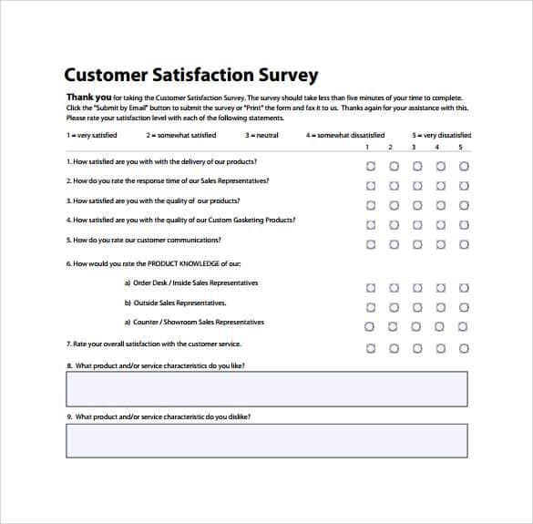 customer satisfaction survey