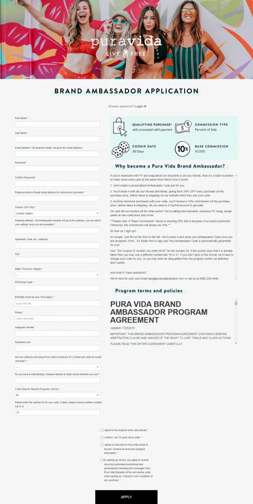pura-vida-ambassador-program-application