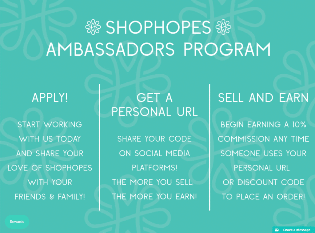 shophopes-affiliate-brand-ambassador-program