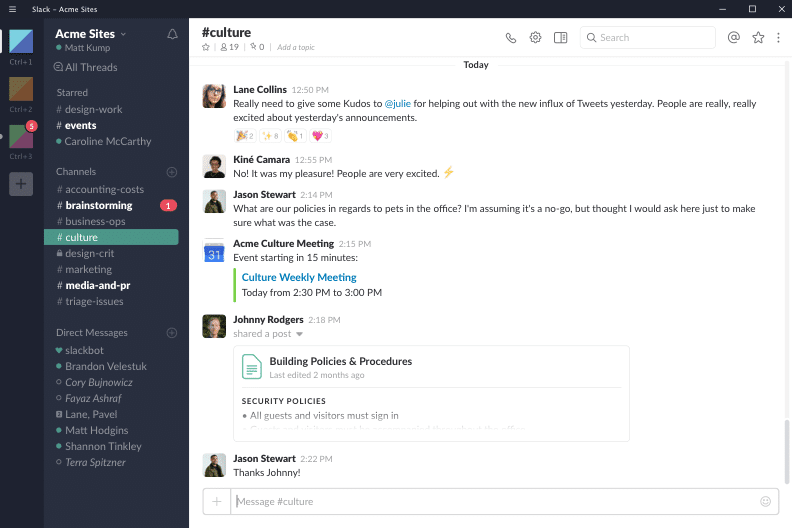 slack example