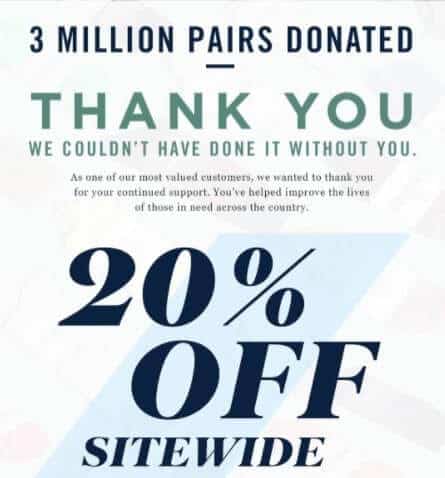 thank you, 3 million pairs donated