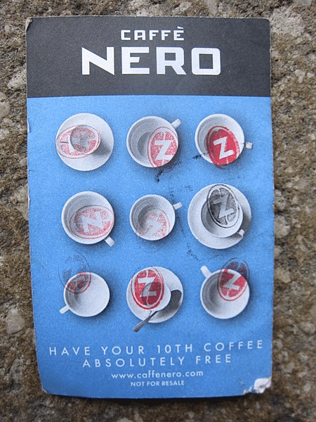 caffe nero punch card