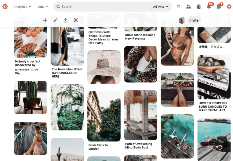 kate obert pinterest brand visual example moodboard