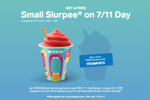 7 eleven free slurpee giveaway