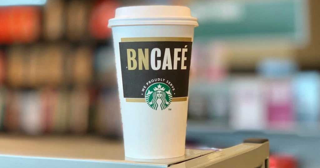 A Starbucks drink marked "B&N Cafe"