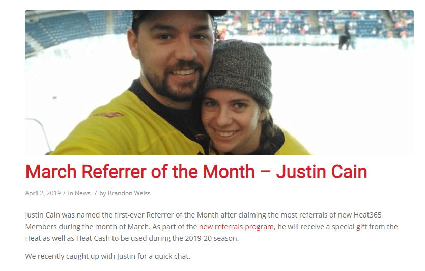stocton heat referrer of the month