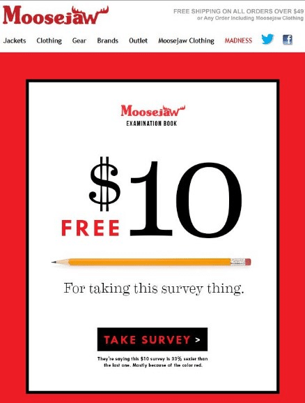 moosejaw survey reward email