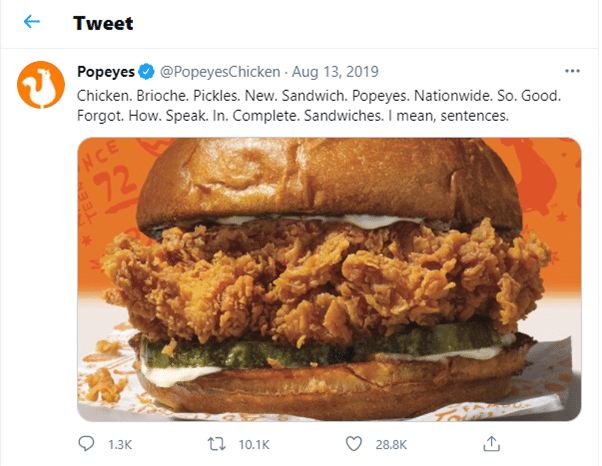 popeyes chicken sandwich twitter campaign