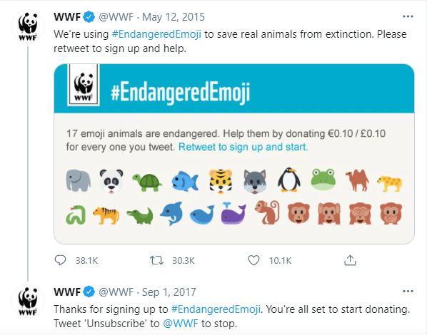 wwf endangered emoji social marketing campaign