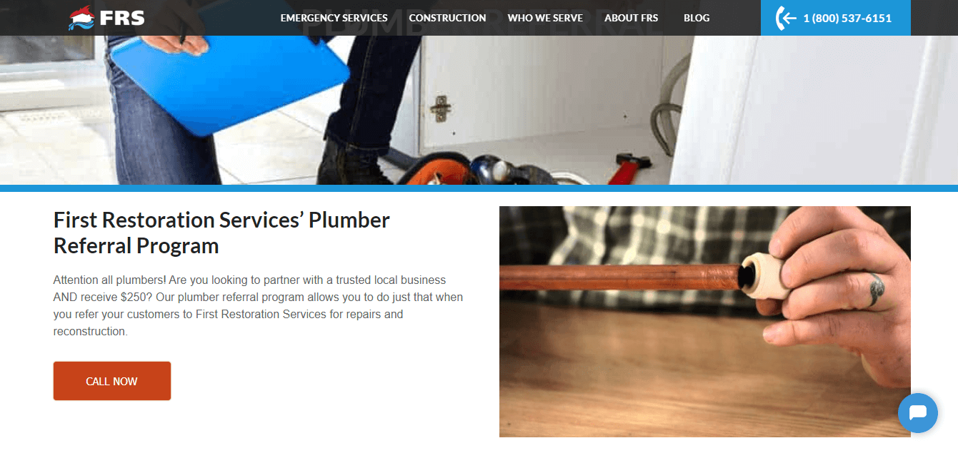 referral program for plumbers to contractors