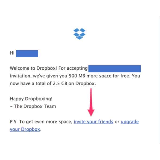 dropbox referral email